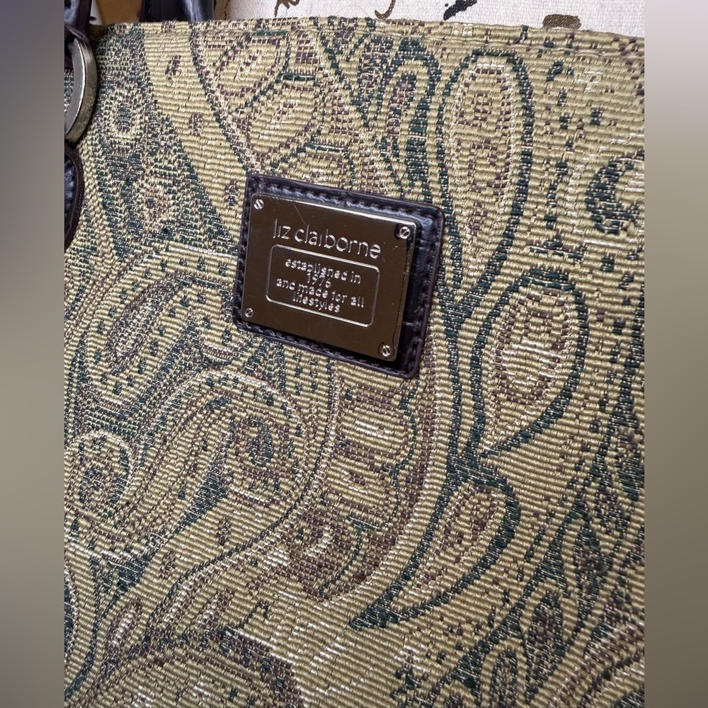 Vintage Paisley Liz Claiborne Tote Bag - Picture 2 of 7